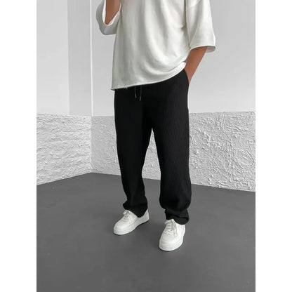 Ribbed relaxed fit broek
