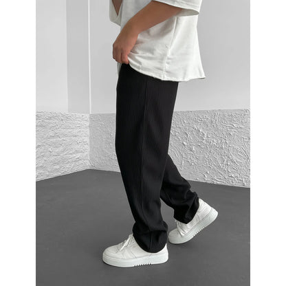 Ribbed relaxed fit broek