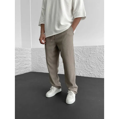 Ribbed relaxed fit broek