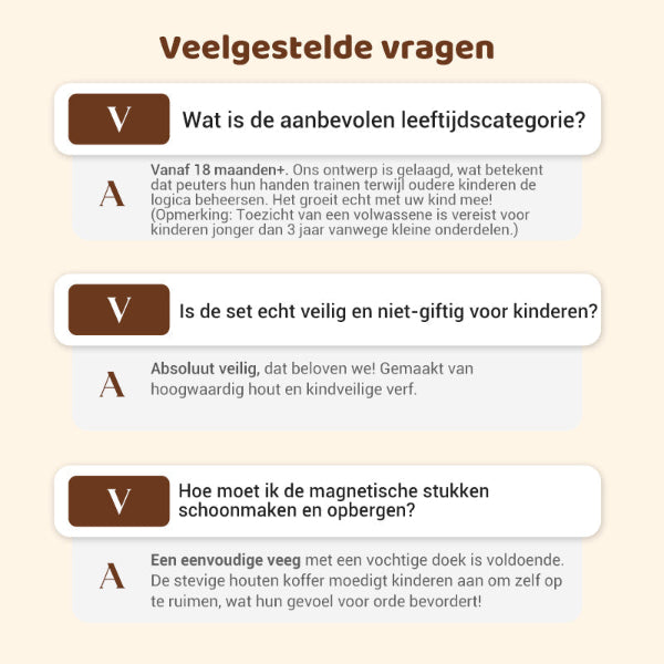 Houten magnetische patroonblokkenpuzzel set🧩