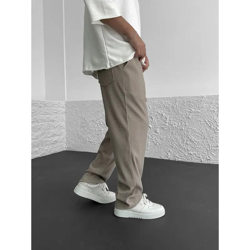 Ribbed relaxed fit broek