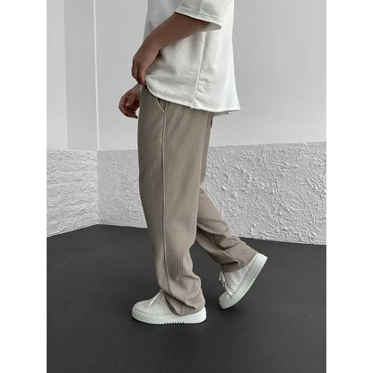 Ribbed relaxed fit broek