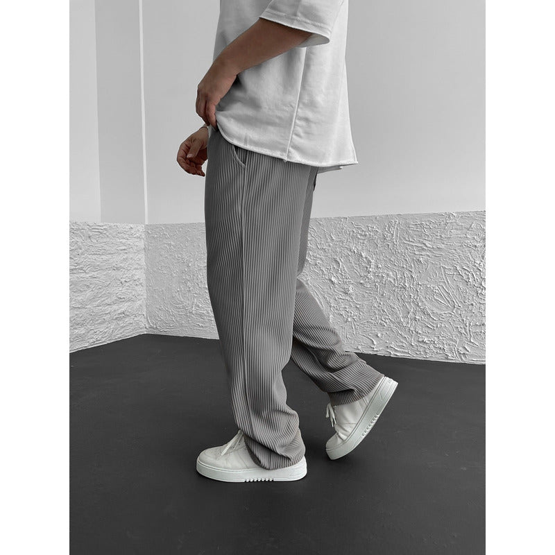 Ribbed relaxed fit broek