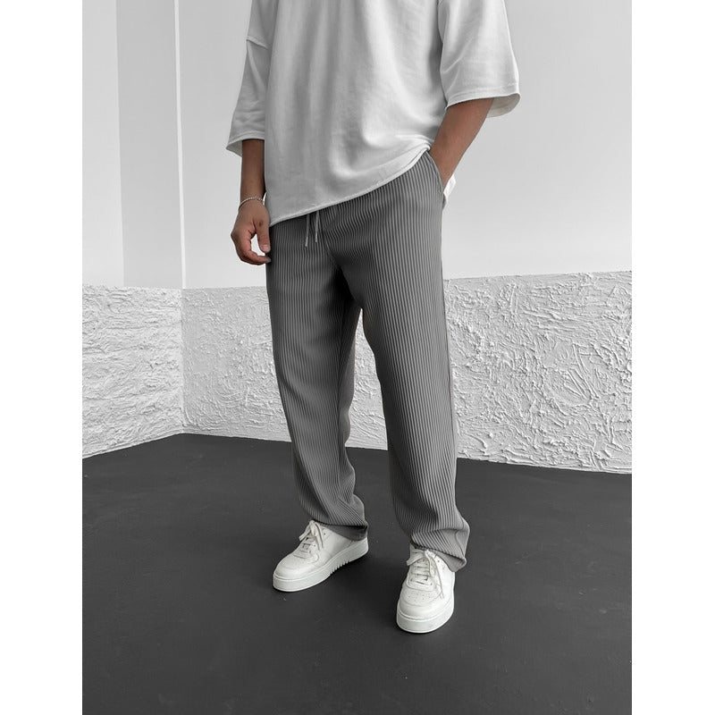 Ribbed relaxed fit broek