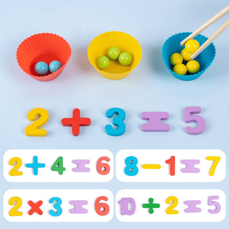 Montessori - nummers op kleur sorteren om te leren tellen