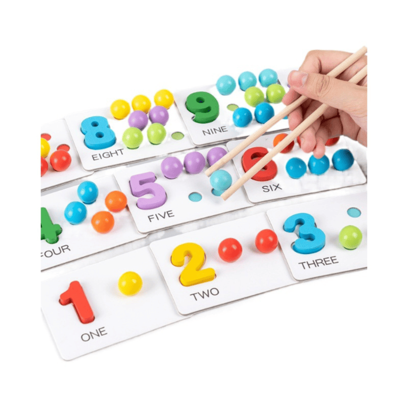 Montessori - nummers op kleur sorteren om te leren tellen