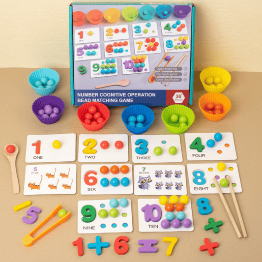 Montessori - nummers op kleur sorteren om te leren tellen