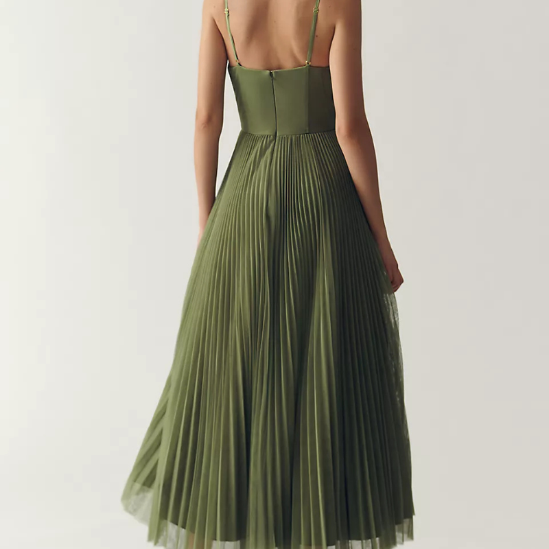 Isabella | elegante geplooide midi-jurk