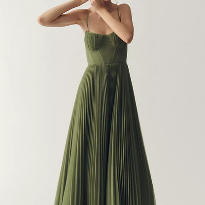Isabella | elegante geplooide midi-jurk