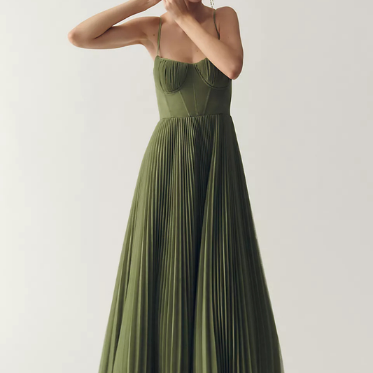 Isabella | elegante geplooide midi-jurk