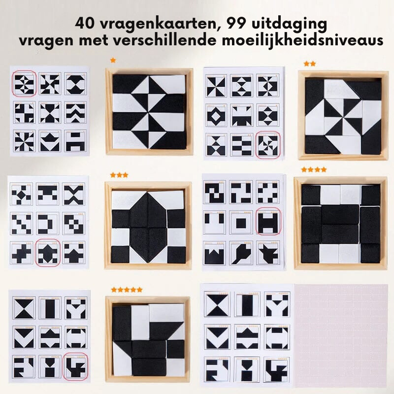 Houten verborgen blokkenpuzzel