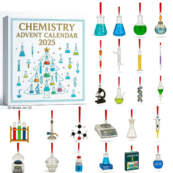 🧪🎄 2025 Chemie Adventskalender – Een Wetenschappelijke Kerstaftelling