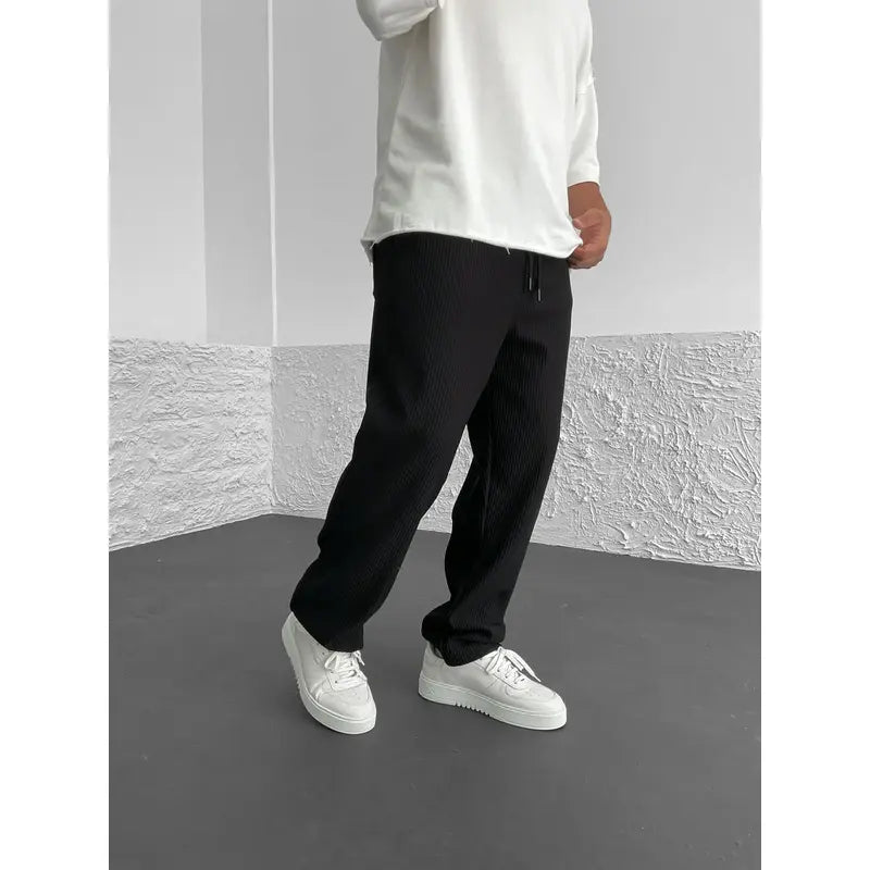 Ribbed relaxed fit broek