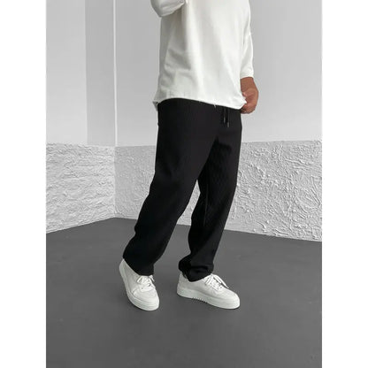 Ribbed relaxed fit broek