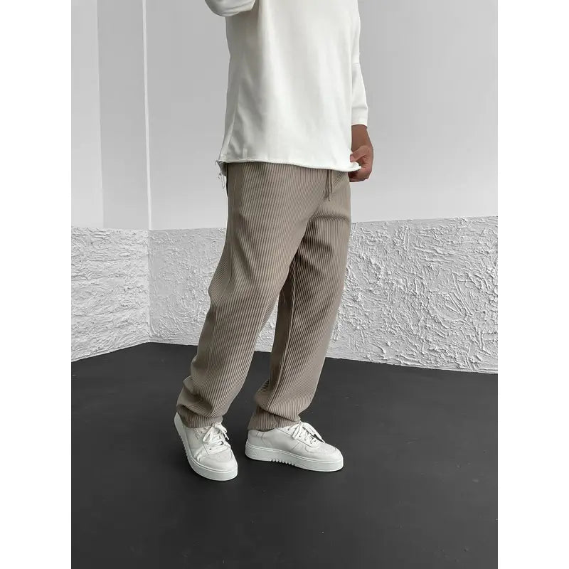 Ribbed relaxed fit broek