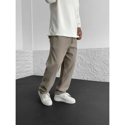Ribbed relaxed fit broek