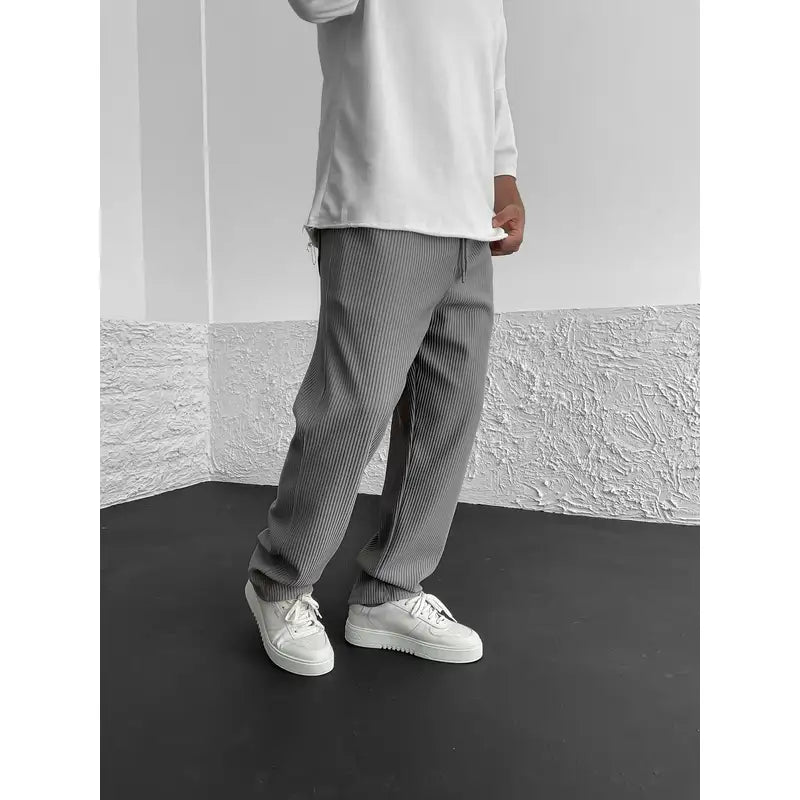 Ribbed relaxed fit broek