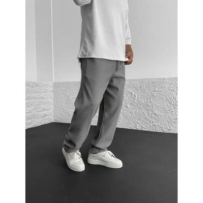Ribbed relaxed fit broek