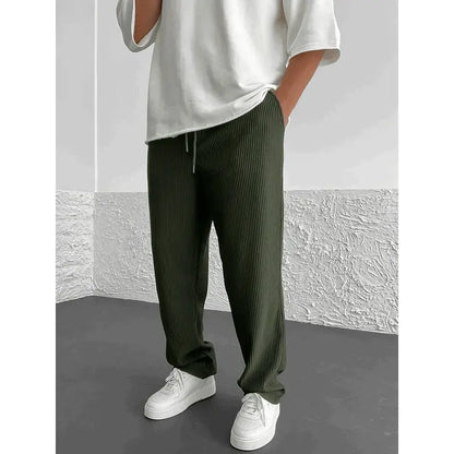 Ribbed relaxed fit broek
