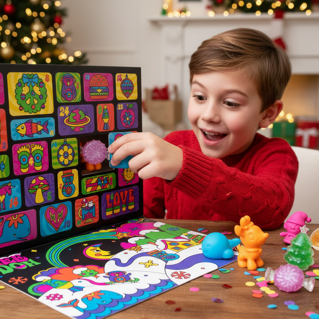 MerrySqueeze™ – Feestelijke Adventskalender met 24 Leuke Fidget Speeltjes